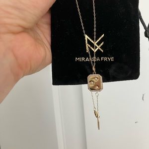 Miranda frye Sophie chain necklace and atlas charm in gold